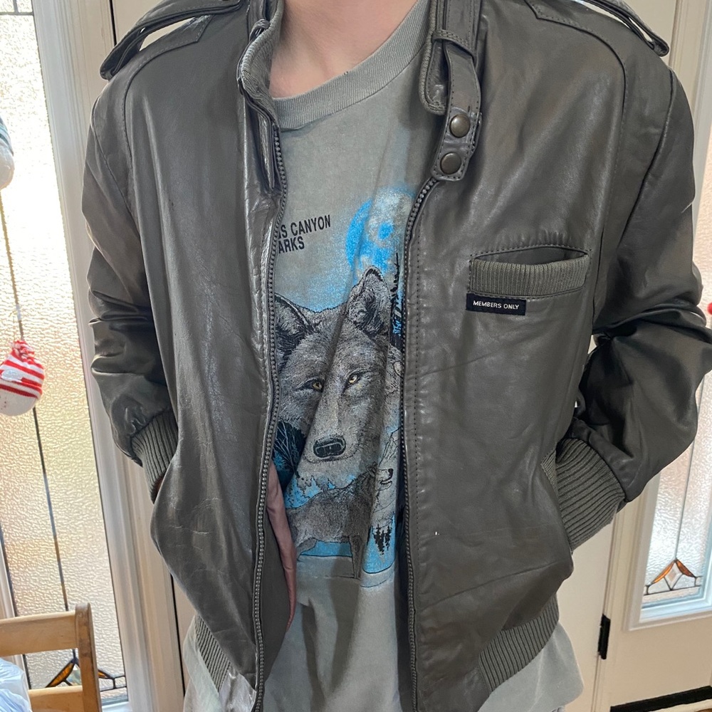 Members Only leather jacket